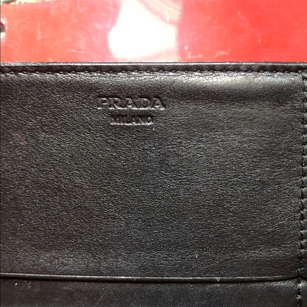 Prada Black Leather and Nylon Zip Wallet - Picture 2 of 3
